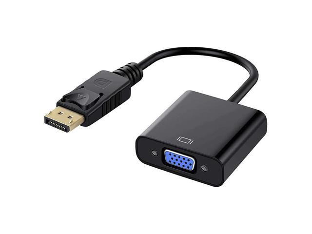 Hannord DisplayPort to VGA, Gold-Plated DP to VGA Adapter (Male to Female)  Compatible with Computer, Desktop, Laptop, PC, Monitor, Projector, HDTV (Black)