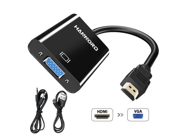 Mini HDMI to VGA Converter with USB Cable,HDMI 2 VGA Adapter 1080P Audio White for Laptop PC PS3 Xbox STB Blu-ray TV Stick