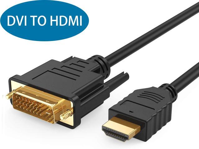 DVI to HDMI Cable, 6.6ft HDMI to DVI Bi Directional Adapter, HDMI Male to DVI-D 24+1 Male, Support 1080P HD for Raspberry Pi, Roku, Xbox One, PS5, Graphics Card, Blue-ray, Nintendo Switch