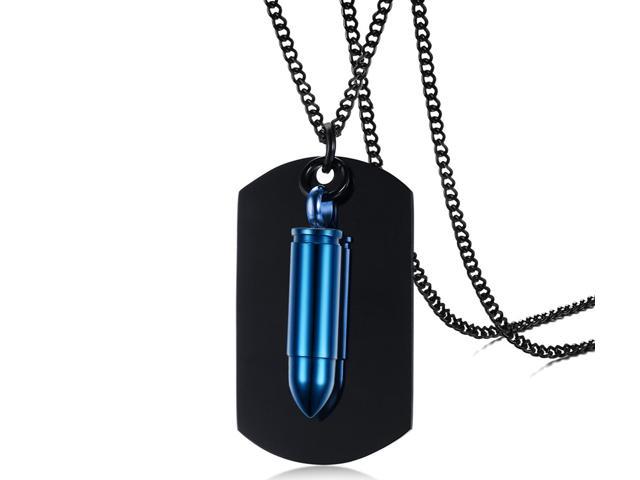 Women Men Pendant Necklace Dog Tag Ash Urn Open Stainless Steel Memorial Gift