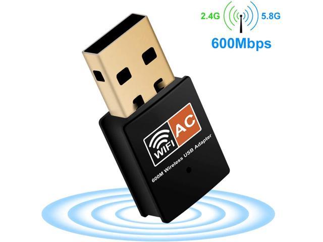 USB WiFi Adapter, 600mbps Dual Band 2.4G/ 5G Wireless Adapter, Mini Wireless Network Card WiFi Dongle for Laptop/Desktop/PC, Support Windows10/8/8.1/7/Vista/XP/2000, Mac OS X 10.6-10.13