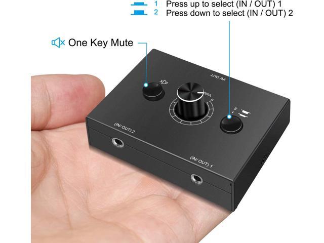 3.5mm Audio Selector, 2 Way Audio Switcher; Headphone Switcher, Stereo ...