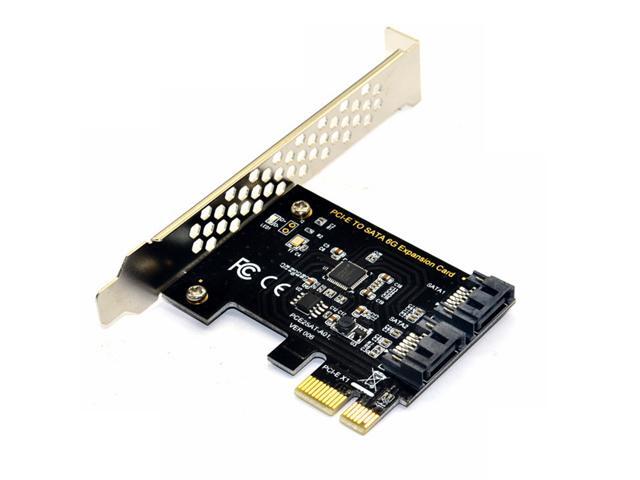 PCIe SATA Card 2 Ports, PCI-E to SATA Expansion Card, 6Gbps PCI-E (2X 4X 8X 16X) SATA 3.0 Controller Card for Windows 10/8/7/XP/Vista/Linux,Support SSD and HDD