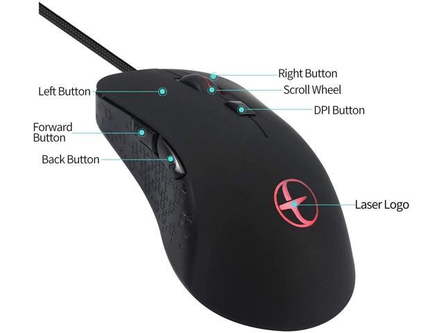 Wired Warmer Heated Gaming Mouse, Programmable 6 Buttons, 2400 DPI ...