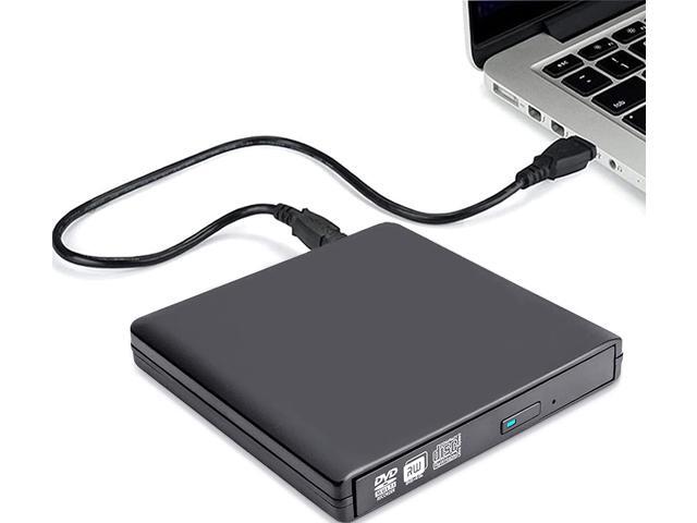 External CD DVD Drive, USB 2.0 Portable CD/DVD Player for Laptop CD ROM Burner Compatible with Laptop Desktop PC Windows Linux OS Apple Mac Black