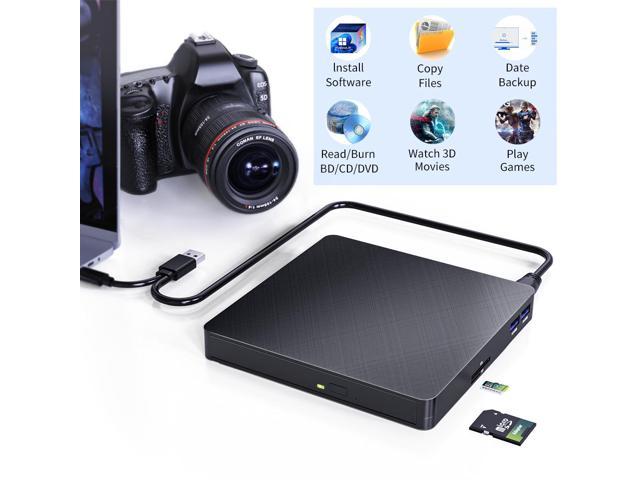 External Bluray Drive, 5-in-1 USB 3.0 & Type-C 3D Blu-ray External 