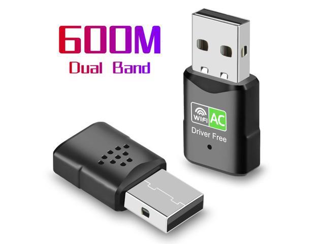 USB WiFi Adapter, 5G/2.4G Driver Free Dual Band Wireless USB WiFi Adapter for PC, 600Mbps High Speed WiFi Adapter for Desktop PC, USB WiFi Dongle Support Windows 7/8/10/11