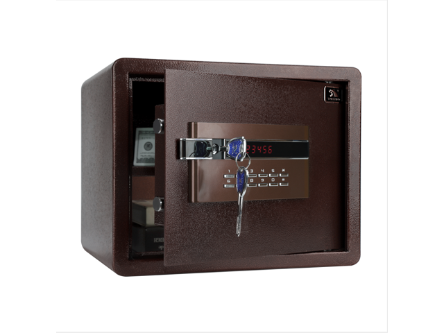TIGERKING Digital Security Safe Box for Home Office Hotel-Double Safety Key Lock and Password, Steel Home Safes, 1.2 Cubic Feet
