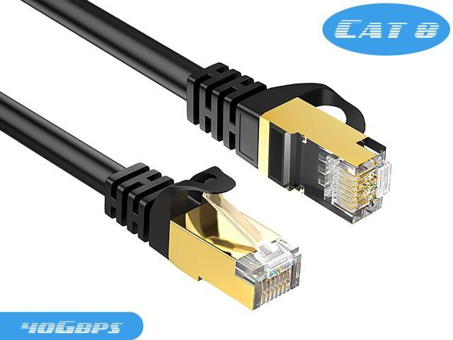 Cat7 Ethernet LAN Network Patch Cable Cord High Speed Modem Router Black 3FT 
