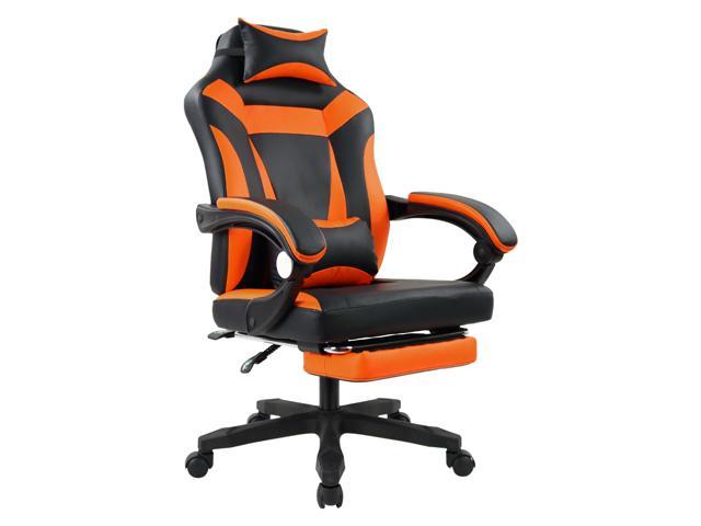 KKTONER Ergonomic Gaming Chair for E-Sport Racing Computer Swivel Height Adjustable with Armrest High Back Headrest and Lumbar Support Orange