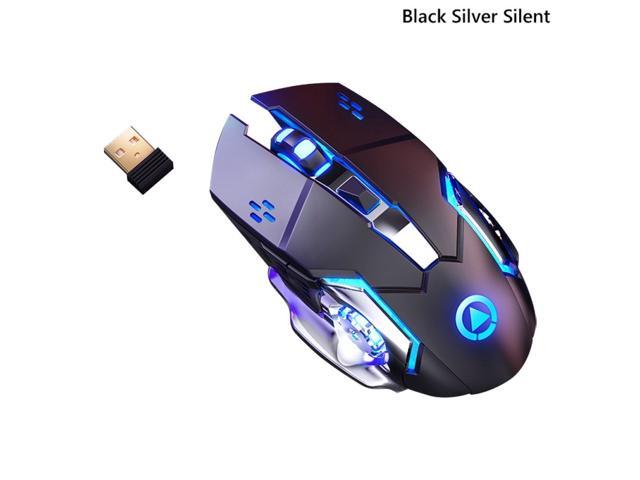 2.4G Wireless Rechargeable 1600DPI Adjustable Backlit Gaming Mouse for PC Laptop