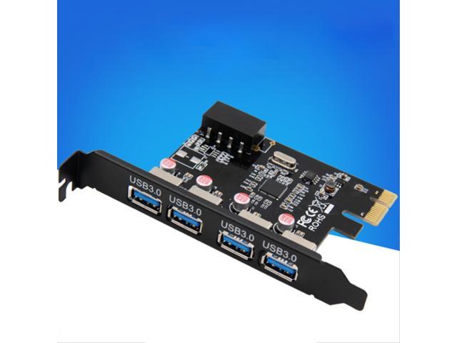 4 Ports Desktop Computer Rear Panel PCI-E to USB 3.0 Hub Expansion Card Adapter Black
