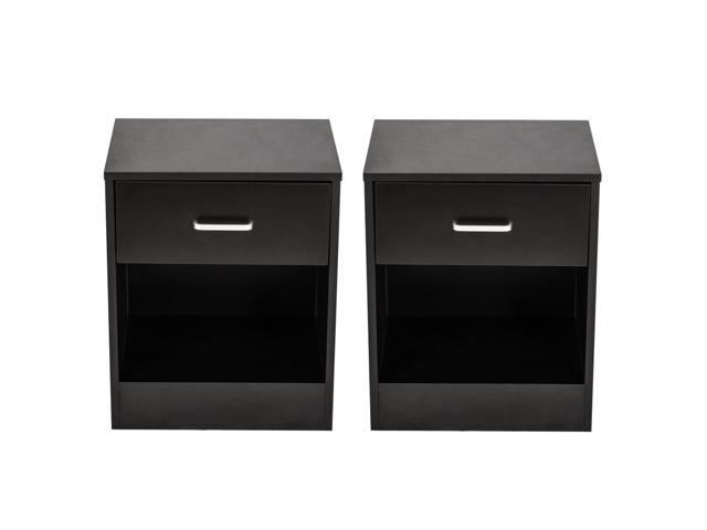 Set of 2 Night Stand 2 Layer Bedside End Table Organizer Bedroom Nightstand 