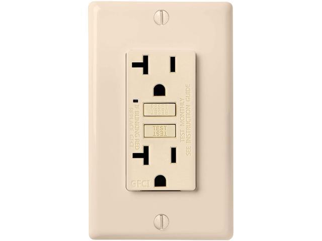 Faith 20A WR TR GFCI Outlets Black Weather Resistant Tamper-Resistant GFI Duplex Receptacles with LED Indicator ETL Listed Slim Self-Test Ground Fault Circuit Interrupter with Wall Plate
