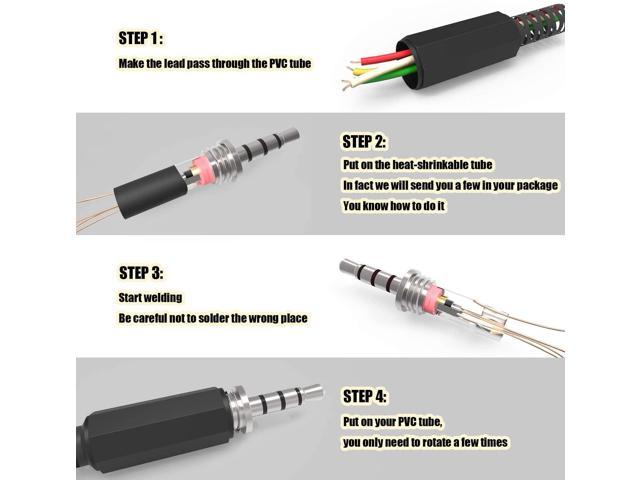 Replacement 4 Pack Trrs Male Plug 4 Pole 1 8 3 5mm Solder Type Diy Audio Cable Connector For Repair Headphones Headset Newegg Com