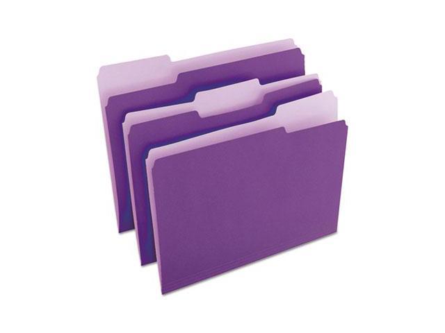 UNIVERSAL File Folders 1/3 Cut One-Ply Top Tab Letter Violet/Light Violet 100 