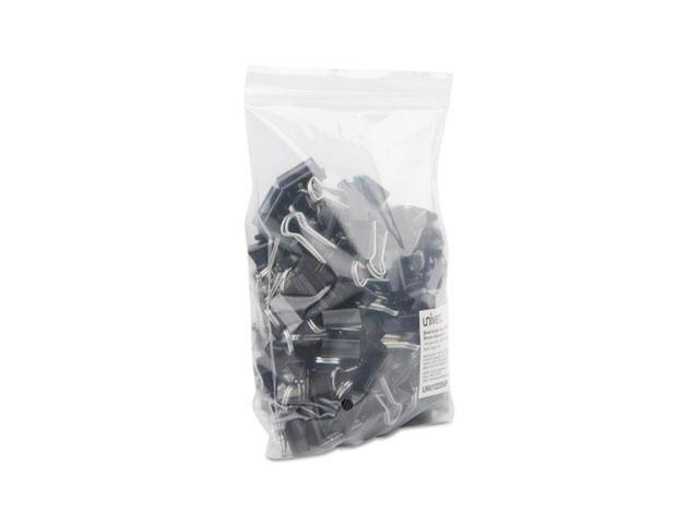 Universal Binder Clips in Zip-Seal Bag, Small, Black/Silver, 144/Pack