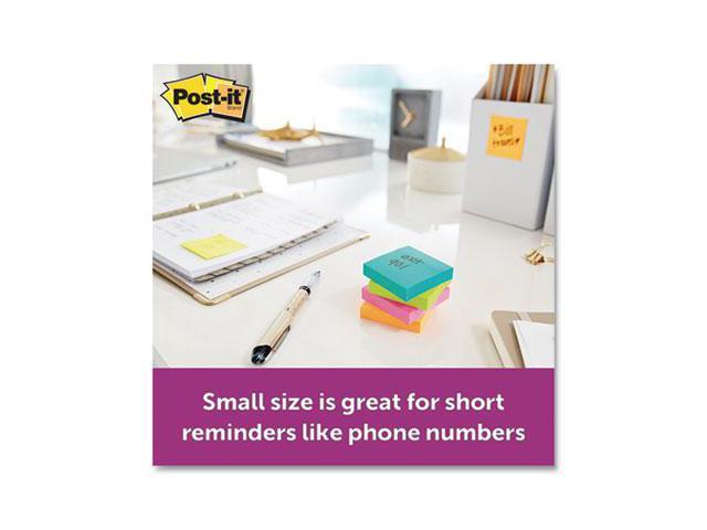 Post-it Super Sticky Pads in Miami Colors 2 x 2 Miami 90/Pad 8 Pads/Pack  6228SSMIA