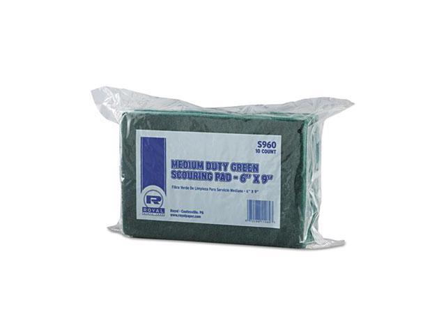 Royal Medium-Duty Scouring Pad 6 x 9 Green 60/Carton