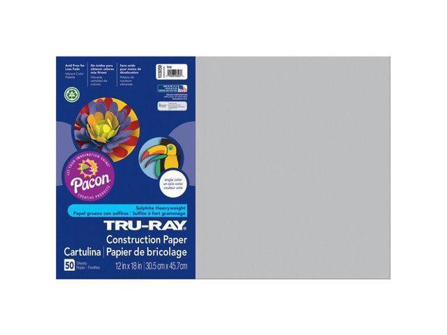 Tru-Ray Construction Paper, 76lb, 12 X 18, Gray, 50/Pack