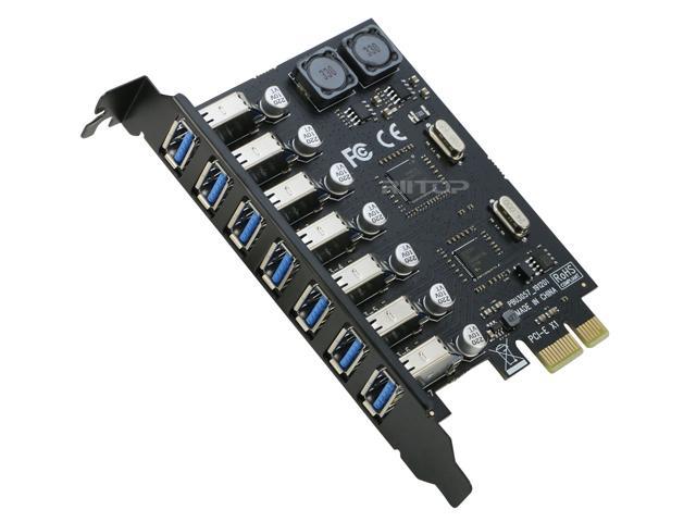 PCIe USB 3.0 Card 7 Port, RIITOP PCI-e Express x1 to 7 Port Expansion Controller Card Adapter, NEC No Need Power Supply Add-On Cards - Newegg.com