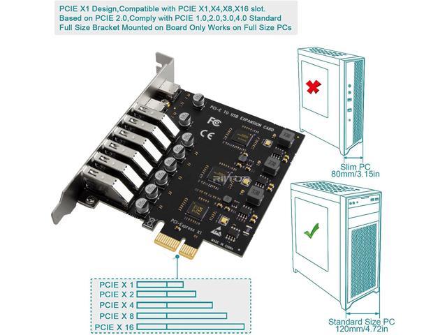 PCI-E to USB 3.0 Expansion Card (2X USB-C, 6X USB-A) ,RIITOP PCIE ...