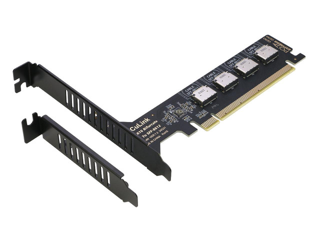 PCIE Oculink Adapter Card, RIITOP PCI-e Express 16x to Quad OCuLink SFF ...