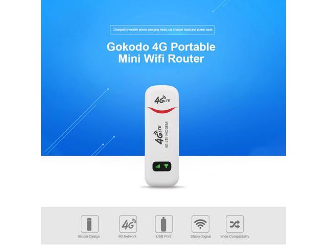 White Grborn 4G Portable Mini WiFi Router USB Modem 100Mbps LTE FDD with SIM Card Slot 