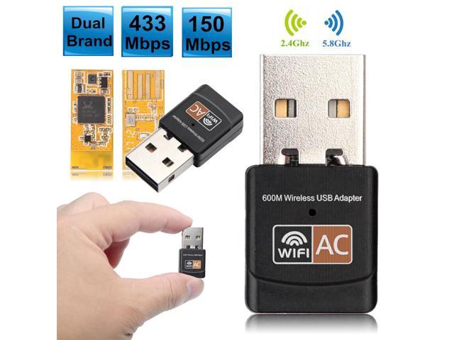New 600Mbps Dual Band 2.4G 5G Hz Wireless Lan USB PC WiFi Adapter 802.11AC 