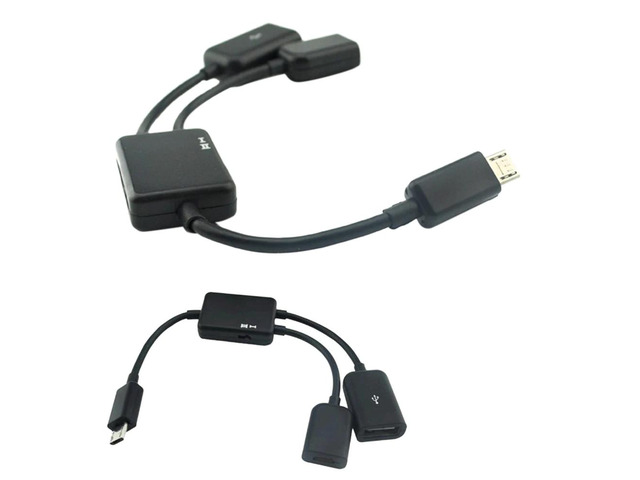2 In 1 Keyboard Splitter Adapter Cable Multifunction 0.2 M Micro USB TV ...