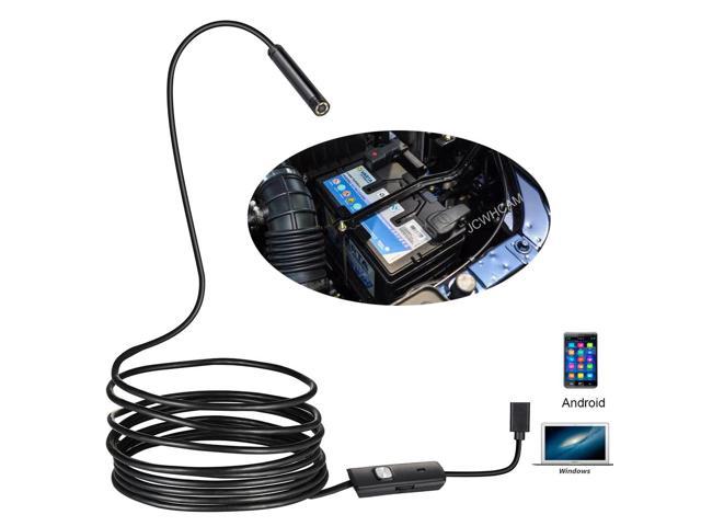 2m Scope Car Inspection Camera 8LED 8mm Lens Borescope Stiff Cable Tube Android 