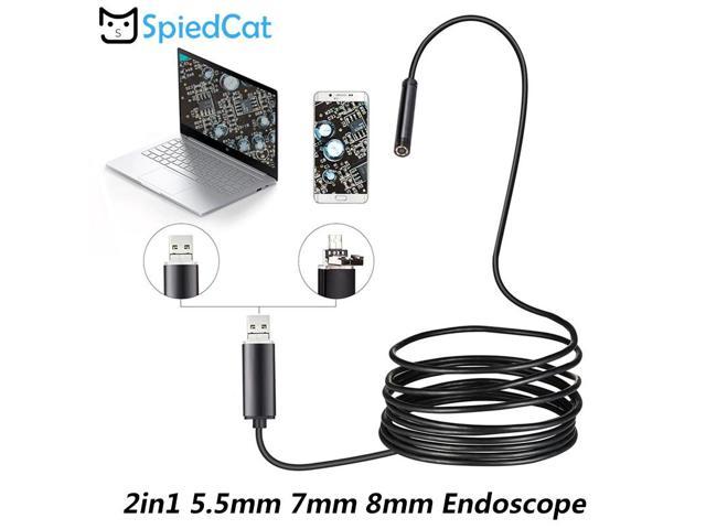 5M 1080P 2IN1 Micro USB Endoscope Waterproof Inspection Camera Tube For Android 