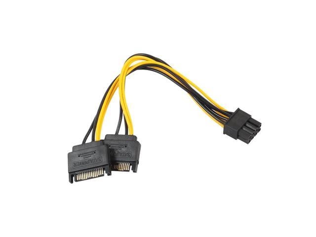 15pin Sata Male To 8pin62 Pci E Male Video Card Power Supply Adapter Cable 15 Pin Sata Male 2722