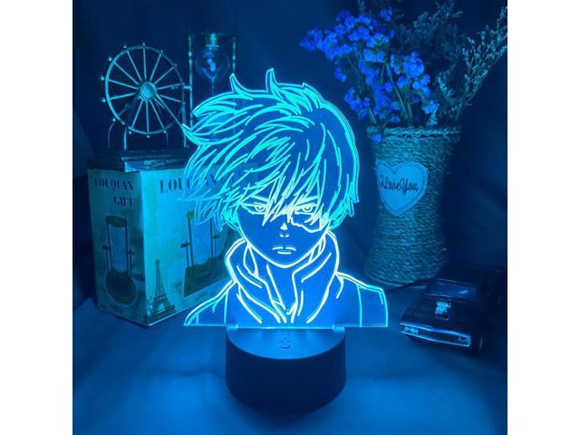Bedroom Decor Acrylic Table LED Night Lamp Anime My Hero Academia Shoto Todoroki 