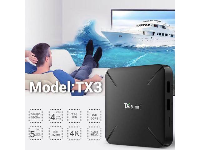 TX3 mini Boîtier Smart TV HD 4K, Android 7.1, S905W Quad