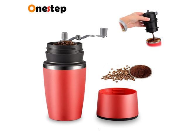 Red Manual Coffee Maker Coffee Bean Grinder Portable Espresso Machine Coffee Pressing Bottle Pot Coffee Tool For Outdoor Travel Newegg Com