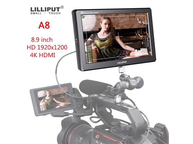 LILLIPUT A8 4K Camera Monitor 8.9 Inch IPS Display Screen 1920X1200 High Resolution 800:1 Contrast Support HDMI Signal Transmission for Camcorder DSLR 