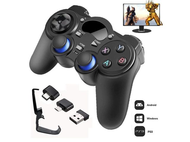 2.4GHz Gamepad Joystick Wireless Game Controller with Receiver for PS3 ...