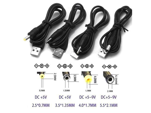 1pc 1M/3.3FT USB 2.0 A Male to Right Angle 4.0 x 1.7mm Male Power Charge Cable 