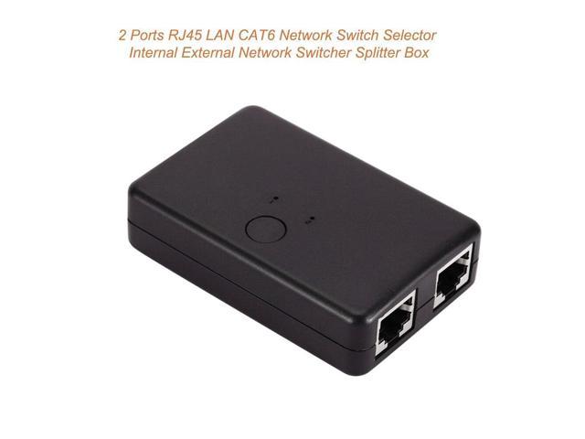 2-Port 2in1 RJ45 Network Ethernet Manual AB Sharing Selector Switcher Switch Box