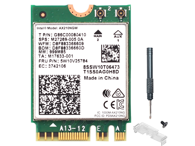 2.4G-600Mbps, 5G-2400Mbps, 6G-2400Mbps Latest Intel Chip and Heat Sink Technology Ubit AX210 WiFi 6E PCIe Wireless WiFi Card 3 Band 