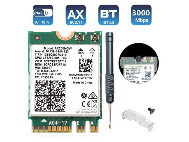 M.2 ,22x30mm,just Support CNVIO Interface AX201 Network Card,Dual Band 2400Mbps Wireless for Wi-Fi 6 AX201 Bluetooth 5.0 NGFF Key E CNVi WiFi Card AX201NGW 2.4Ghz/5Ghz 802.11ac/ax,Interface:NGFF