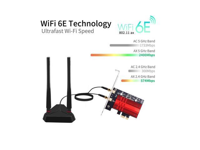 Wi-Fi 6e AXE3000 PCIe WiFi Card(FV-AXE3000Pro),PCI Express Wireless Network  Adapter for Desktop Computer Tri-Band 2.4GHz,5GHz,6GHz AX210 PCIe WiFi