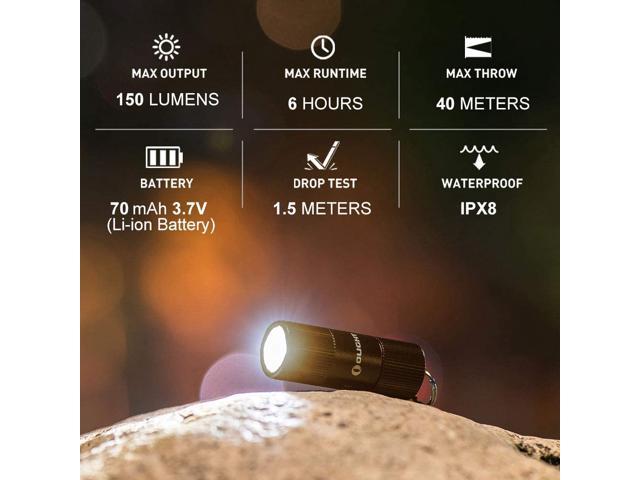 OLIGHT I1R 2 Eos Desert Tan 150 Lumen Micro-USB Rechargeable Tiny Keychain  Light Tiny Flashlight EDC Mini LED Keyring Light with Built-in Battery(  Include Charging Cable) 