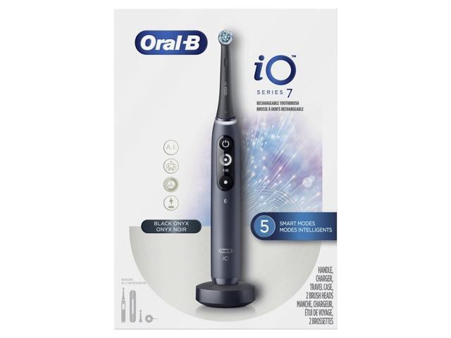 Oral-B iO Series 7 Electric Toothbrush with 2 Replacement Brush Heads, Black Onyx