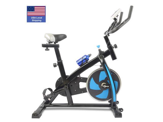 Exercise Bike, Stationary Indoor Cycling Bike, Cycle Bike for Home Cardio Gym, Belt Drive Workout Bike, LCD Monitor and Comfortable Seat Cushion,Quiet Indoor Cycling Bikes Perfect for Home, Blue, EB39