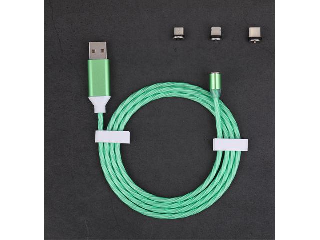 LED Flowing Magnetic Charger Blue Cable Light Up Candy Moving Party Shining Charger Phone Charging Cable Magnetic streamer... 