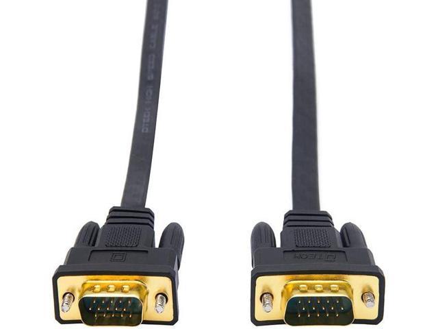 DTECH 15M Ultra Thin Flat Type Computer Monitor VGA Cable Standard 15 Pin Male to Male VGA Wire 50 Feet 