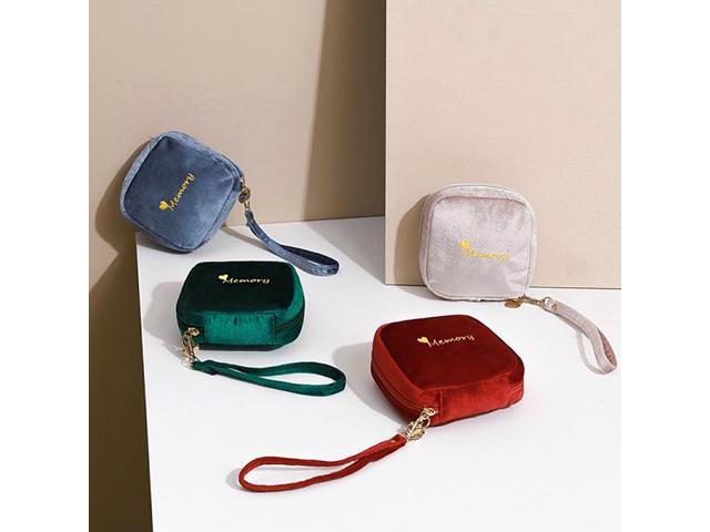 Fashion Portable Velvet Cosmetic Bag Multifunction Makeup Bags Waterproof Mini Women Sanitary ...