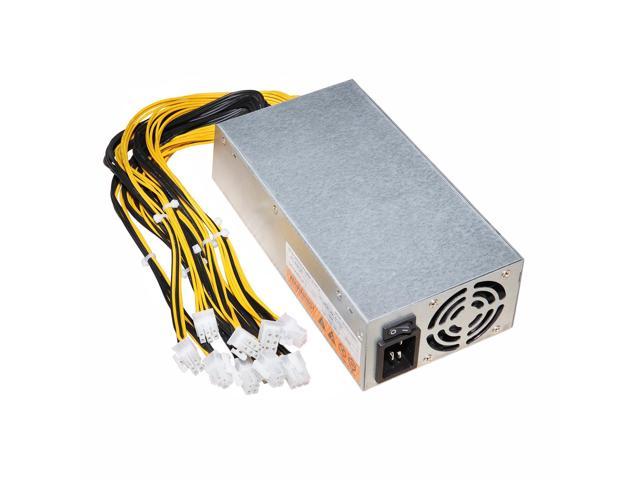 SENKAUTO Mining Power Supply 1800W Bitcoin Ethereum Miner Hardware, Supports 8 GPUs Mining Rig Active PFC Circuit 110V (100~264v) AC to DC Full 150A PSU GPU BTC for Mining Crypto Coins